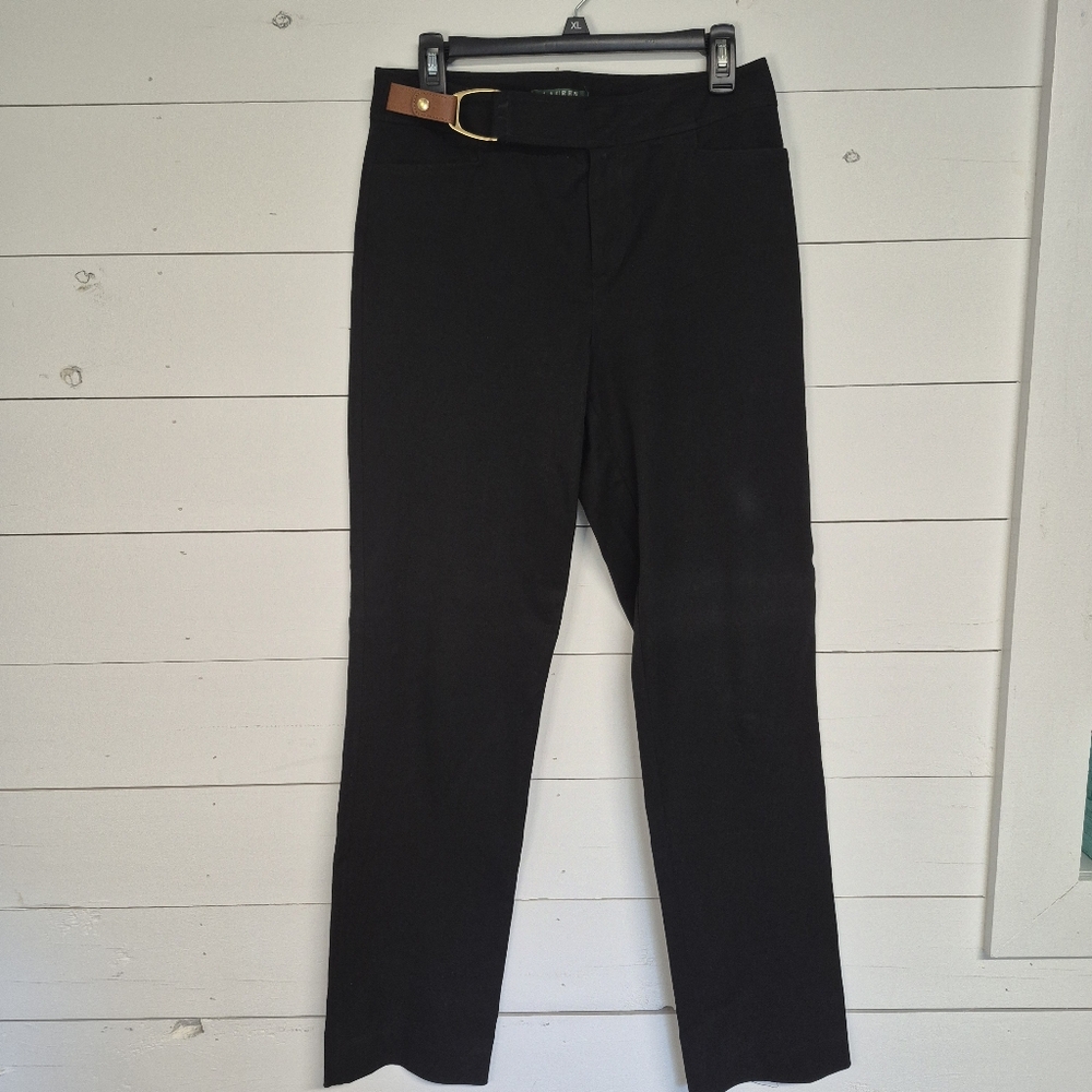 Ralph‎ Lauren Woman's Black Pants with Brown Belt